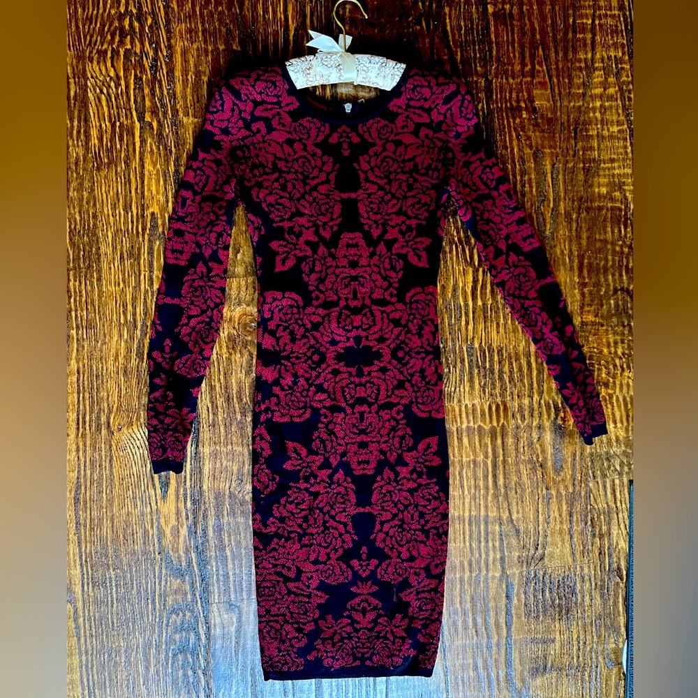 Felicity & Coco red and black stretchy tube dress Size S